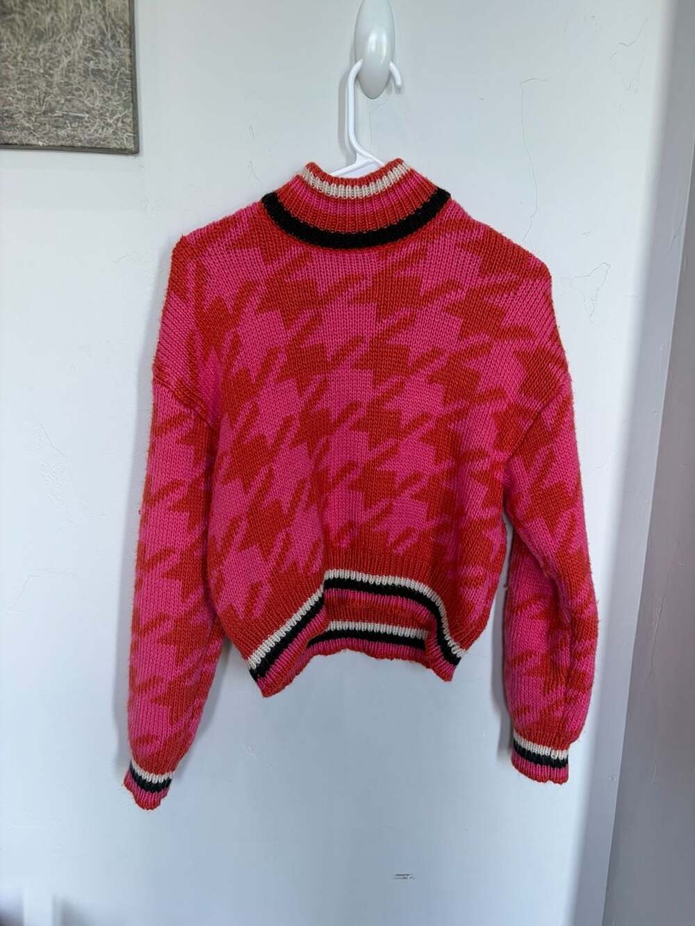 Vero Moda Alecia High Neck Houndstooth Pattern Sweater